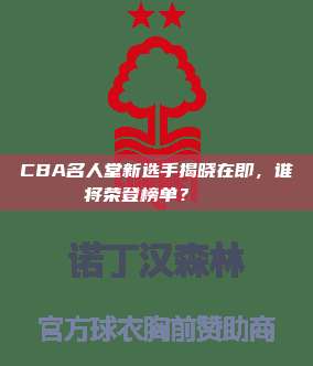 CBA名人堂新选手揭晓在即，谁将荣登榜单？🏅